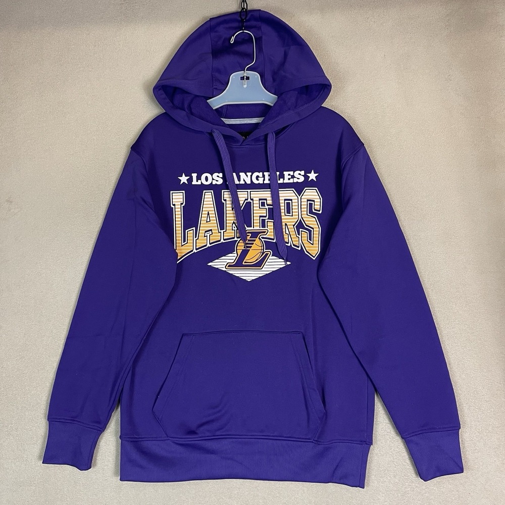Los Angeles Lakers NBA Hoodie Mens M Purple Graphic Print Basketball Sweatshirt